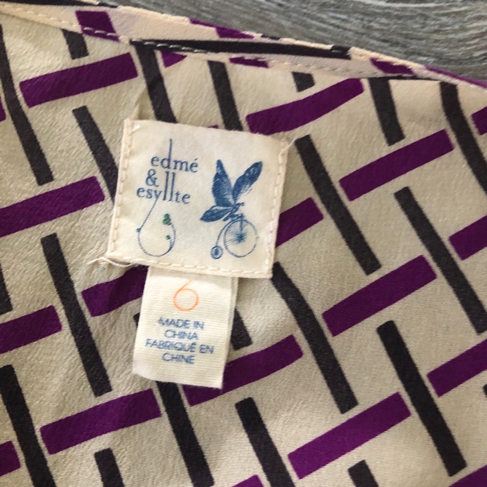 Ruffled Short Sleeved Patterned Blouse - image 5